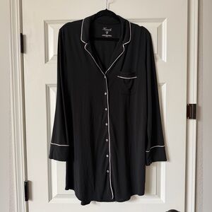 Victoria's Secret Black Sleep Shirt with Light Pink Trim